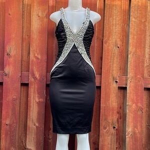 Mandalay Sleek Black Halter Bodycon Dress Size 4-6